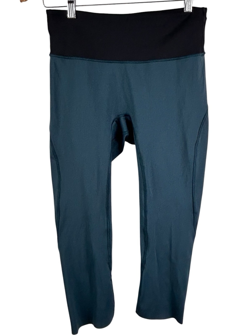 Lululemon Run The Day Crop"Submarine" (dark teal) and black